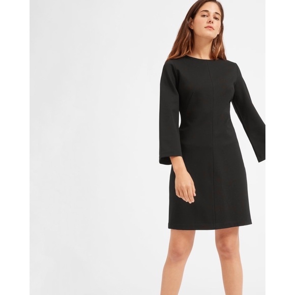 Everlane Dresses & Skirts - Everlane The Long Sleeve Shift Black Dress Size 6